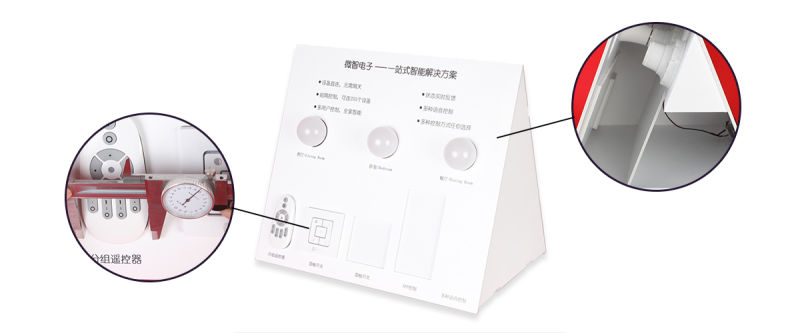 高質(zhì)量經(jīng)濟型臺面白色PVC三角形展示架，用于智能開關(guān)